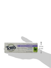 Tom's of Maine Whole Care Fluoride Toothpaste Spearmint, 4.7 Ounce, 2 Count
